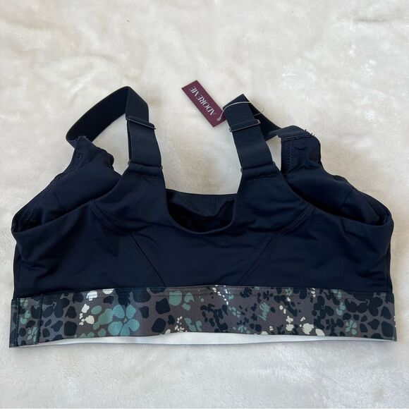 Adore Me Michelle contour spots bra navy floral nwt supportive athletic - Picture 4 of 4
